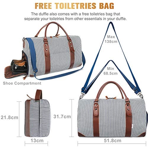 Sac bagage cabine bandoulière femme contemporain  style marinière avec compartiment chaussure