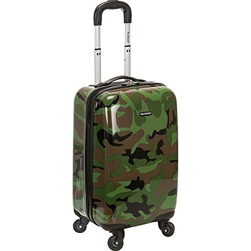 Valise rigide camouflage avec roulettes pivotantes et poignée télescopique