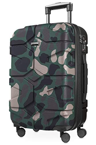 Valise cabine camouflage ABS extensible avec roues pivotantes