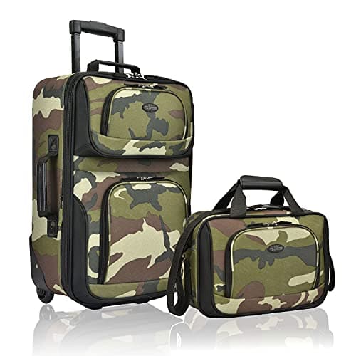 Ensemble bagages camouflage extensible valise et sac cabine