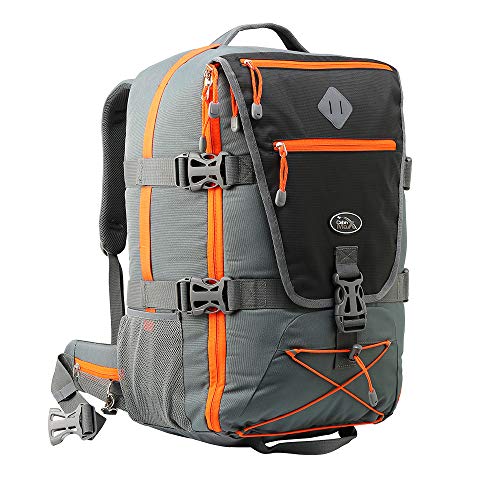 Sac à dos cabine pour voyage en avion Cabin Max pour femme au look urbain et sportif couleur gris et orange flashy