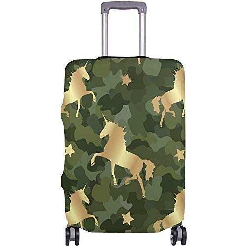 Housse valise camouflage avec licornes