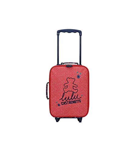 La valise cabine rigide fantaisie Lulu Castagnette rouge pailletée