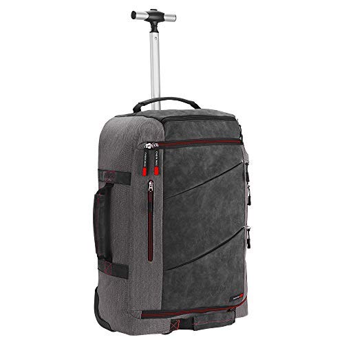 Valise cabine trolley convertible en sac à dos Cabin Max Manhattan en textile gris