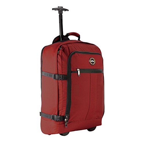 Valise cabine trolley convertible en sac à dos Cabine en textile rouge