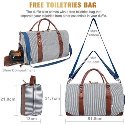 Sac bagage cabine bandoulière femme contemporain style marinière avec compartiment chaussure