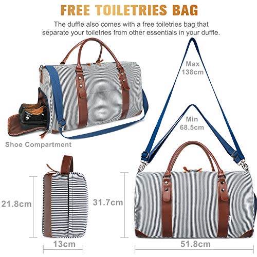 Sac bagage cabine bandoulière femme contemporain  style marinière avec compartiment chaussure