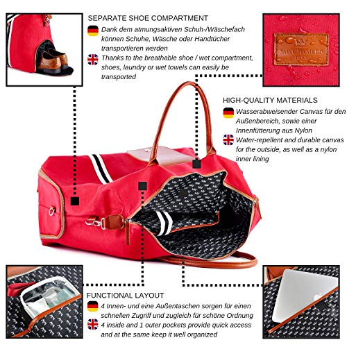 Sac bagage cabine femme contemporain Saint Maniero rouge pour laptop