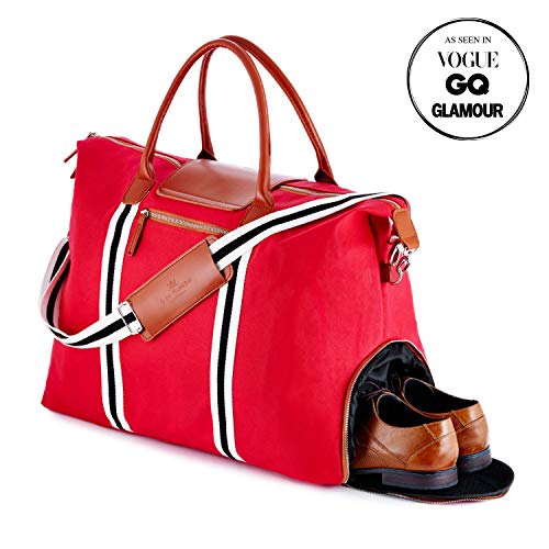 Sac bagage cabine femme contemporain Saint Maniero rouge pour laptop avec compartiment chaussure