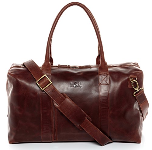 Sac de voyage fourre-tout en cuir marron vintage pour femme Sid & Vain