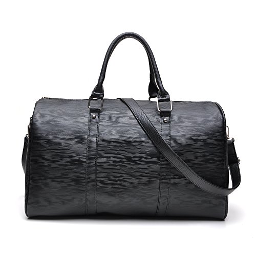 Sac de voyage fourre-tout en cuir pu noir pour femme