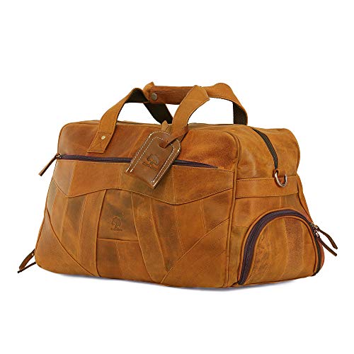 Bagage à main pour l'avion au look vintage en cuir cognac 48,26 x 25,4 x 33,02 cm