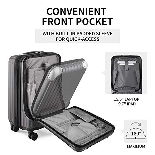 Valise cabine avec compartiment ordinateur frontal de level 8 de dimension 55 cm