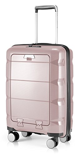 Valise cabine Hauptstadtkoffer Britz avec compartiment laptop frontal 55 cm rose pale