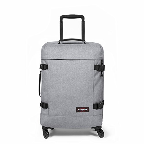 Valise cabine Eastpak gris clair pour homme avec sangles