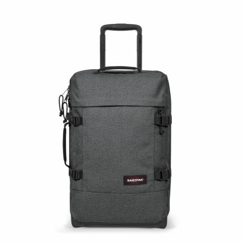 Valise cabine Eastpak gris chiné pour homme avec sangles