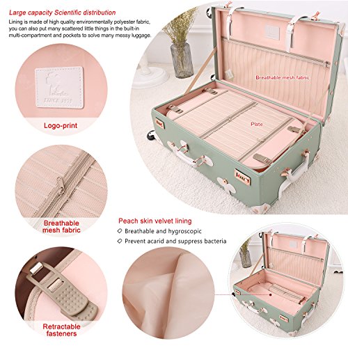 Compartimentation intérieure soignée et bien organisée pour une valise cabine chic, vintage et féminine