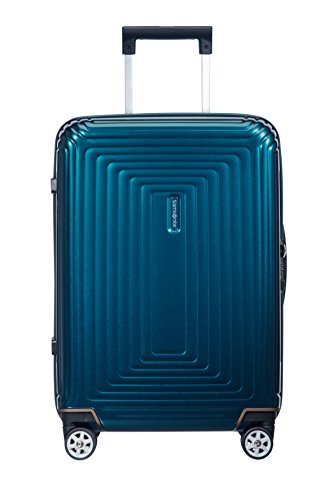 La valise cabine Samsonite bleue métallique