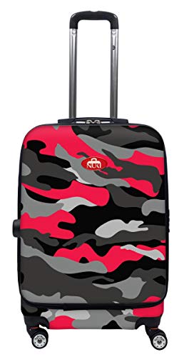 Valise camouflage rigide rouge en carbone