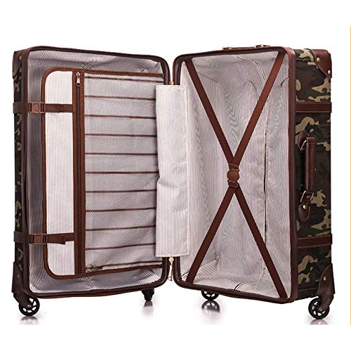 Valise camouflage rétro avec belle organisation intérieure