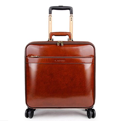 Valise pilote en cuir cognac rétro Pinchu pour ordinateur