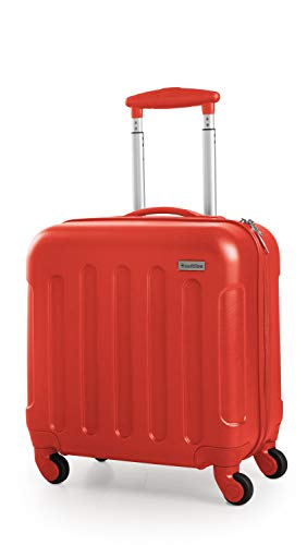 Valise pilote légère et rigide rouge pour ordinateur et vêtements en ABS avec fermeture TSA